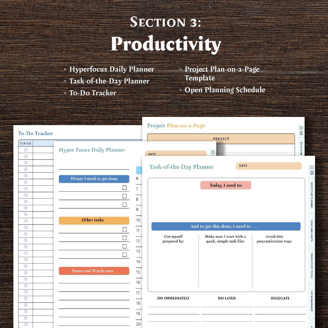 Journal Bundle: Productivity-Boosting and ADHD Journals