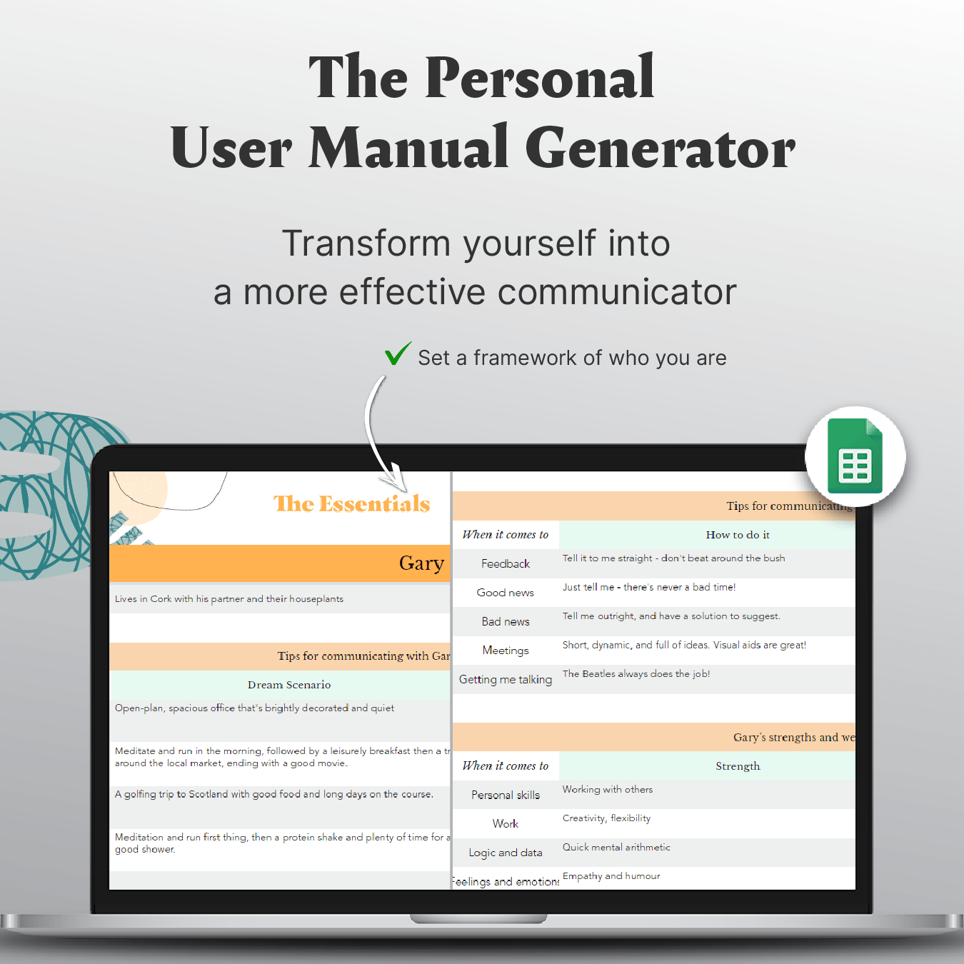 The Personal User Manual Generator